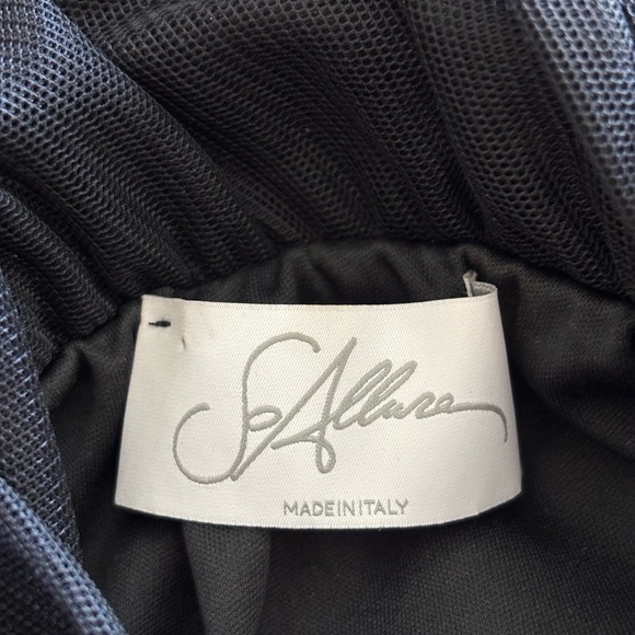 SoAllure Tiered Tulle Midi-Dress Special Occasions Black- Made In Italy - Picture 2 of 8